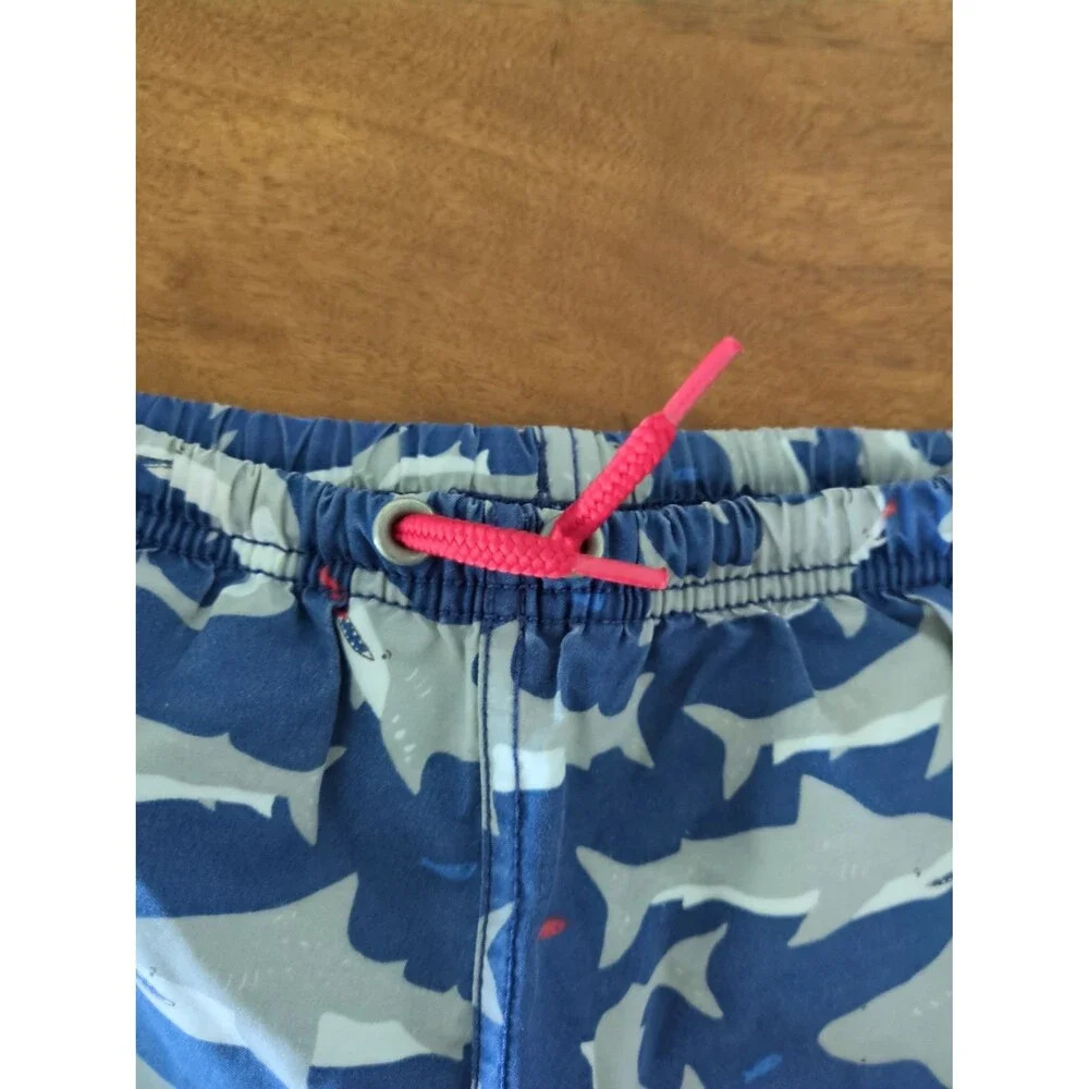 Mini Boden Boys Kids shark print swim shorts size 3/4 GUC